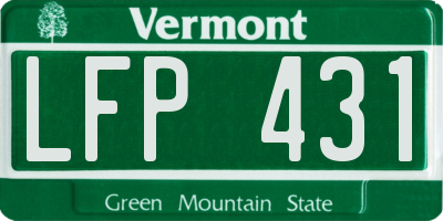 VT license plate LFP431