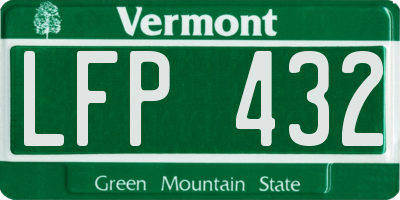 VT license plate LFP432