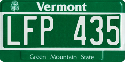 VT license plate LFP435