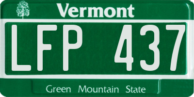 VT license plate LFP437