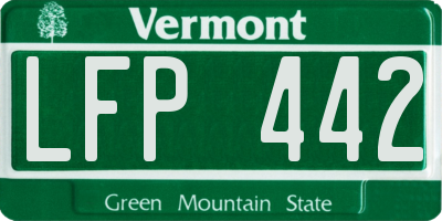 VT license plate LFP442