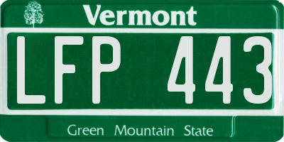 VT license plate LFP443