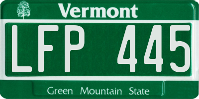 VT license plate LFP445