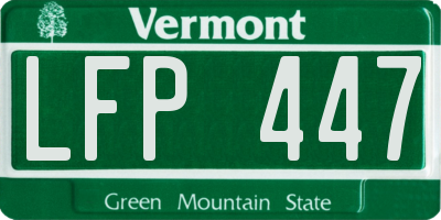 VT license plate LFP447