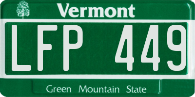 VT license plate LFP449