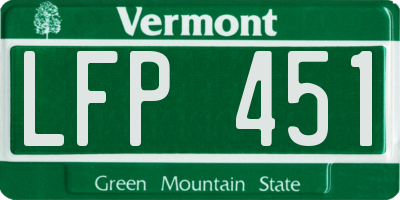 VT license plate LFP451