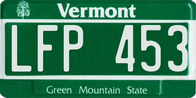 VT license plate LFP453