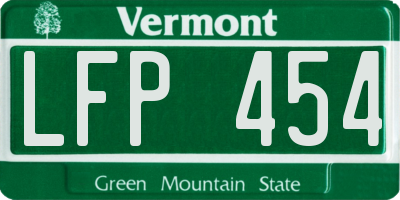 VT license plate LFP454