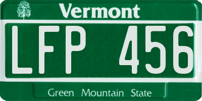 VT license plate LFP456