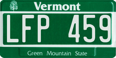 VT license plate LFP459