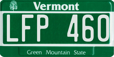VT license plate LFP460