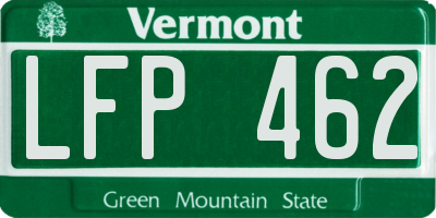 VT license plate LFP462