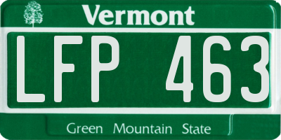 VT license plate LFP463