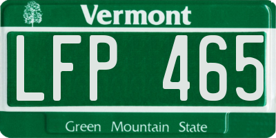 VT license plate LFP465