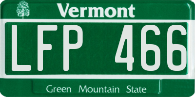 VT license plate LFP466