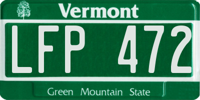VT license plate LFP472
