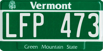 VT license plate LFP473