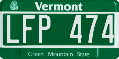 VT license plate LFP474