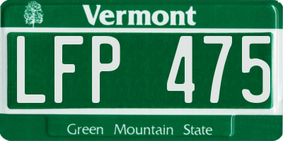 VT license plate LFP475