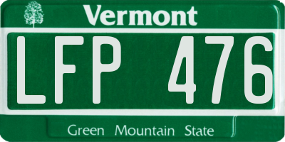 VT license plate LFP476