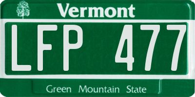 VT license plate LFP477