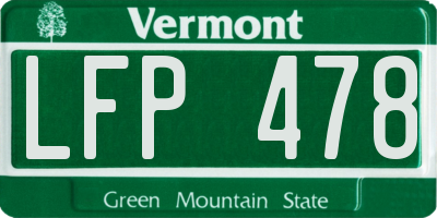 VT license plate LFP478