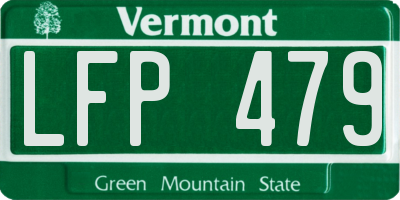 VT license plate LFP479