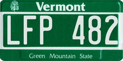 VT license plate LFP482