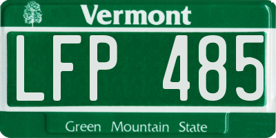 VT license plate LFP485