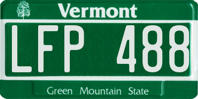 VT license plate LFP488