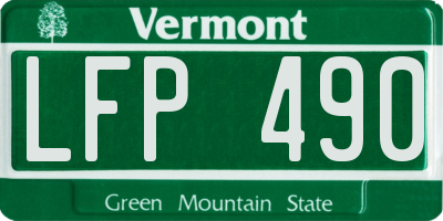 VT license plate LFP490