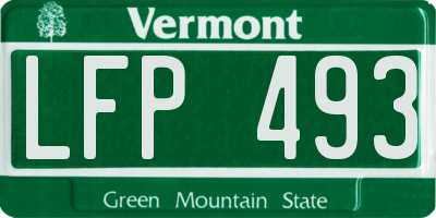 VT license plate LFP493