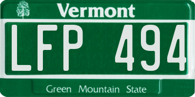 VT license plate LFP494