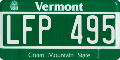 VT license plate LFP495