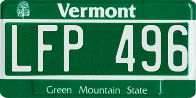 VT license plate LFP496