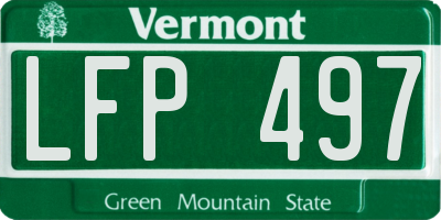 VT license plate LFP497