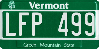 VT license plate LFP499