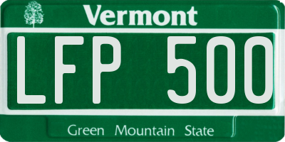 VT license plate LFP500