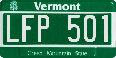 VT license plate LFP501