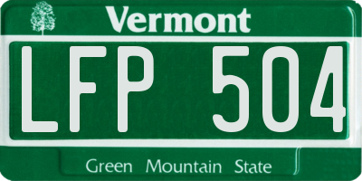VT license plate LFP504