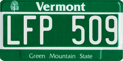 VT license plate LFP509