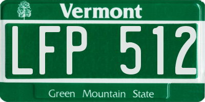 VT license plate LFP512