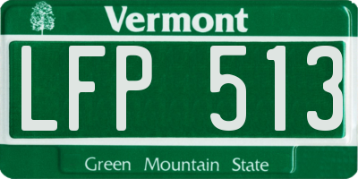 VT license plate LFP513