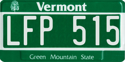 VT license plate LFP515