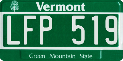 VT license plate LFP519
