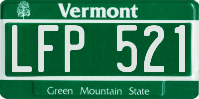 VT license plate LFP521