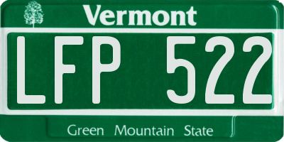 VT license plate LFP522