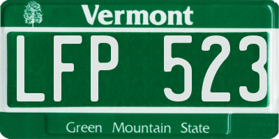 VT license plate LFP523