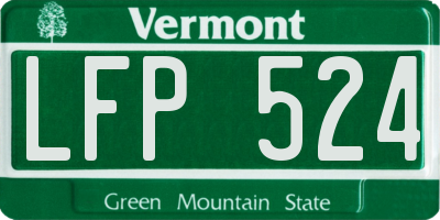 VT license plate LFP524