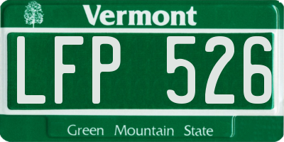 VT license plate LFP526
